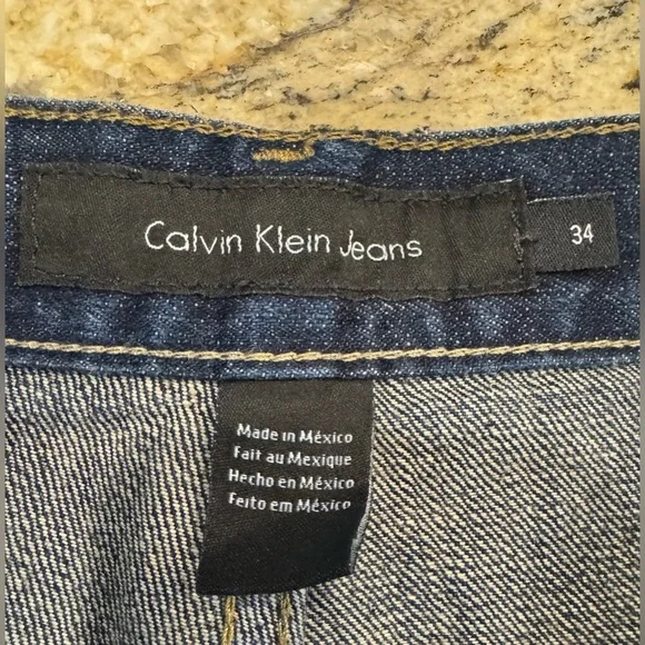 Calvin Klein Jeans Men’s Size 34x32 Denim Blue Jeans Relaxed Straight Leg - Picture 4 of 9